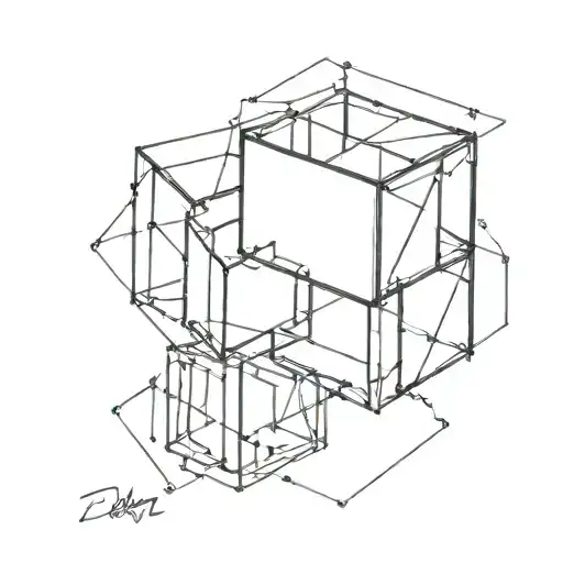 two cubes that overlap tattoo design idea