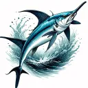 marlin leaping tattoo design idea