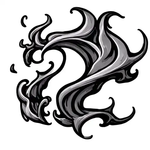 simple flame with question mark tattoo design idea