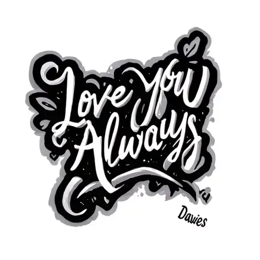 "8303 Davies" writing saying love you always tattoo design idea