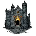 fortified stone wall tattoo design idea