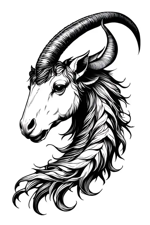 capricorn zodiac sign tattoo design idea