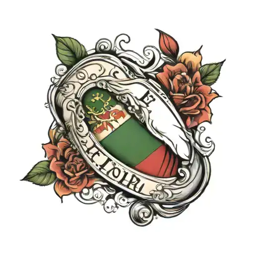 sleeve with Italian flag mixed in  tattoo design idea
