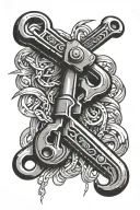 pipe wrench intertwined tattoo design idea