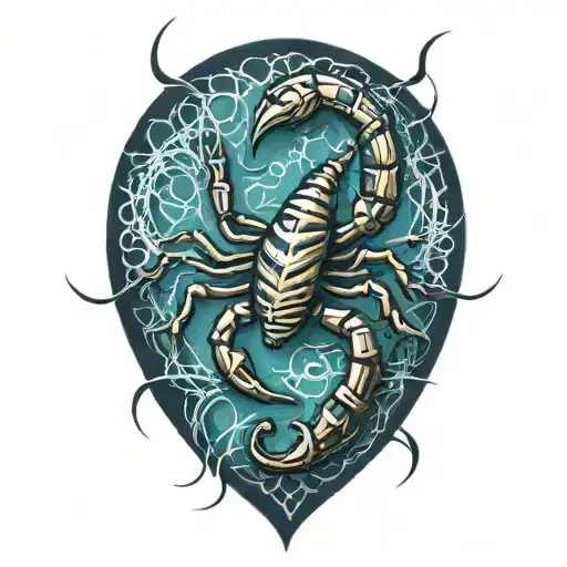 scorpion stinging tattoo design idea