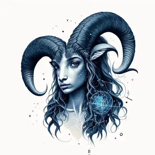 libra and Aries constellation  tattoo design idea