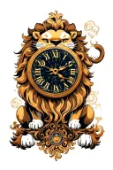 lion clock with a tattoo design idea