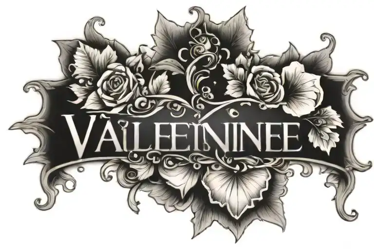 valentine's first name tattoo design idea