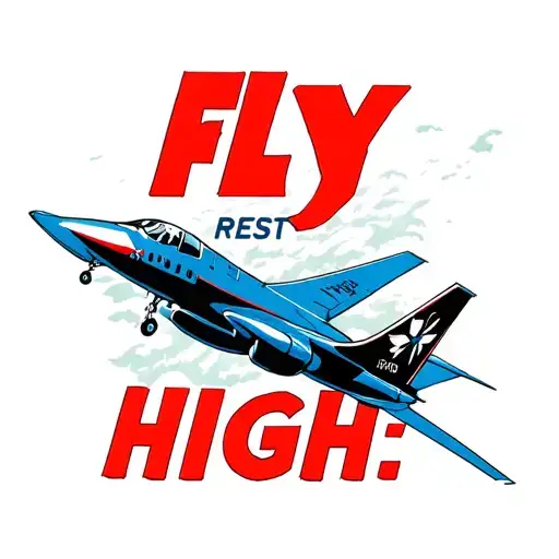 "Fly high; rest in peace " "Fly high; " air Force russia plane flying in the sky tattoo design idea