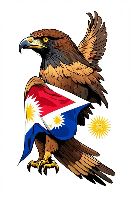Philippine eagle with philippine flag design tattoo design idea