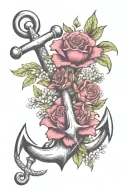 Anchor January birth flower February birth flower July birth flower decemeber birth flower tattoo design idea