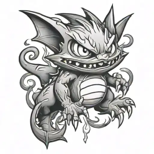 haunter Pokémon with cigar  tattoo design idea
