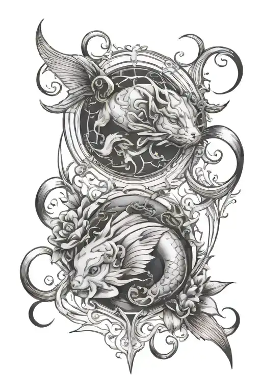 pisces cancer taurus protecting pisces tattoo design idea