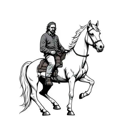 the walking dead rick on horse tattoo design idea
