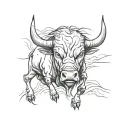 angry bull's head tattoo design idea
