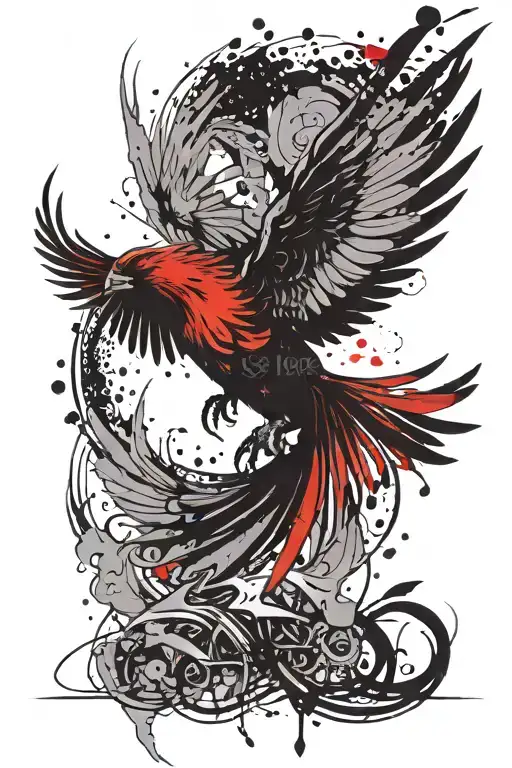 phoenix rising Phoenix wings flying from left arm to shoulder tattoo design idea