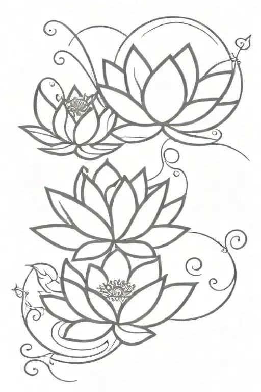 Lotus and phoenix flying tattoo design idea