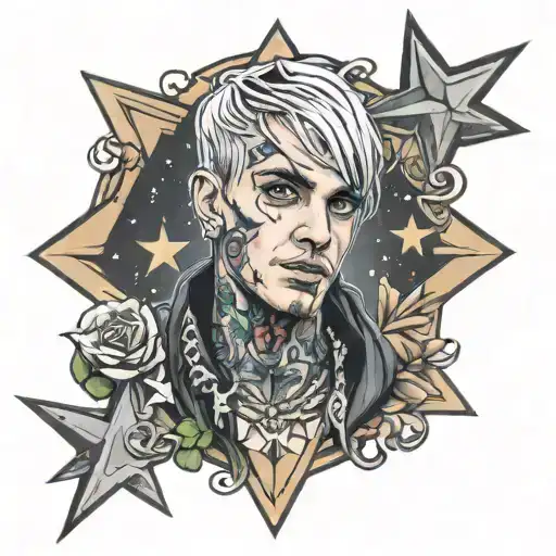 lil peep star shopping tattoo design idea
