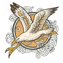 seagull flying tattoo design idea