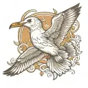 seagull flying tattoo design idea