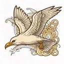 seagull flying tattoo design idea