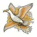 seagull flying tattoo design idea
