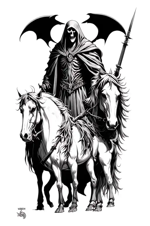 four horsemen apocalypse reaper tattoo design idea