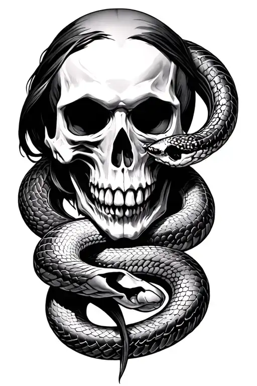 death eater skull and snake wrapping around the wrist tattoo design idea
