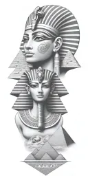 Egyptian pyramids, eye of Horus, cleopatra tattoo design idea