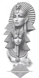 Egyptian pyramids, eye of Horus, cleopatra tattoo design idea