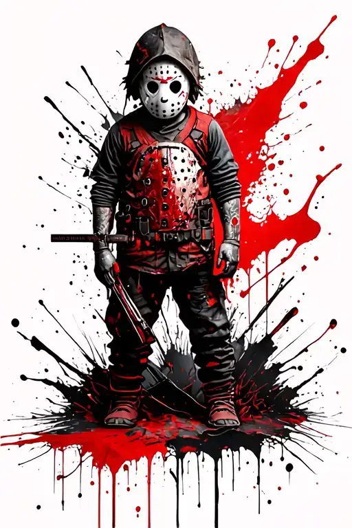 Jason Voorhees as a child standing tattoo design idea