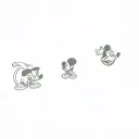mickey mouse and disney characters tattoo design idea