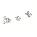 mickey mouse and disney characters tattoo design idea