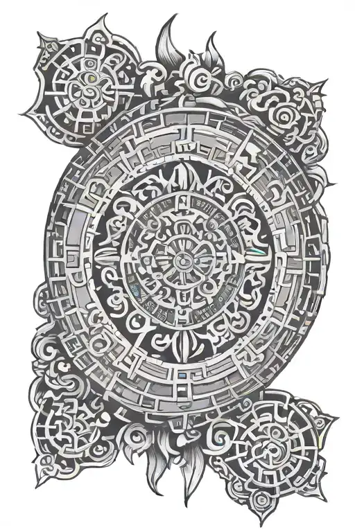 maya calendar tattoo design idea