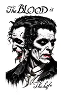 Dracula and below the face to write The Blood is The Life tattoo design idea