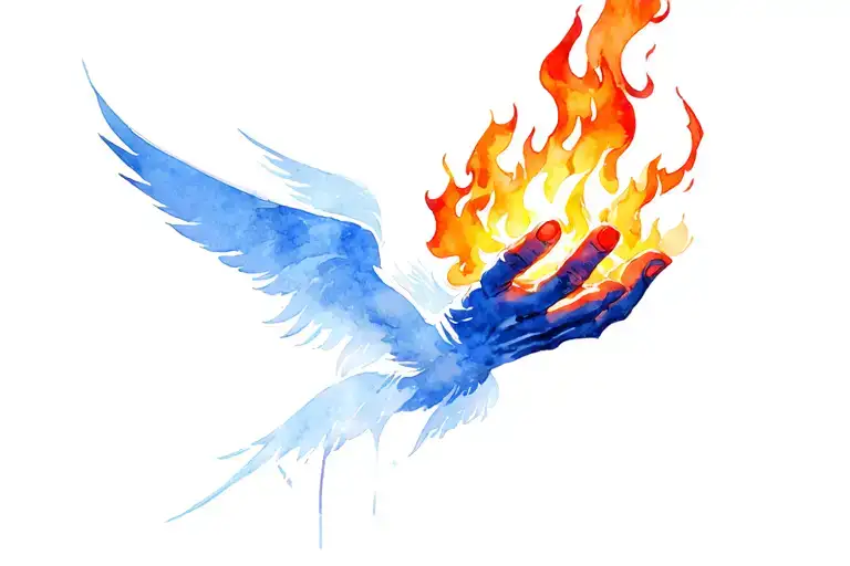 Prometheus looking straight ahead with the fire in hand tattoo design idea