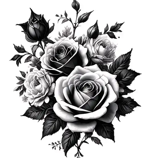 combination of dark roses,Baroque and Ornamental GothicPatterns,and Dead Flowers and Decay tattoo design idea