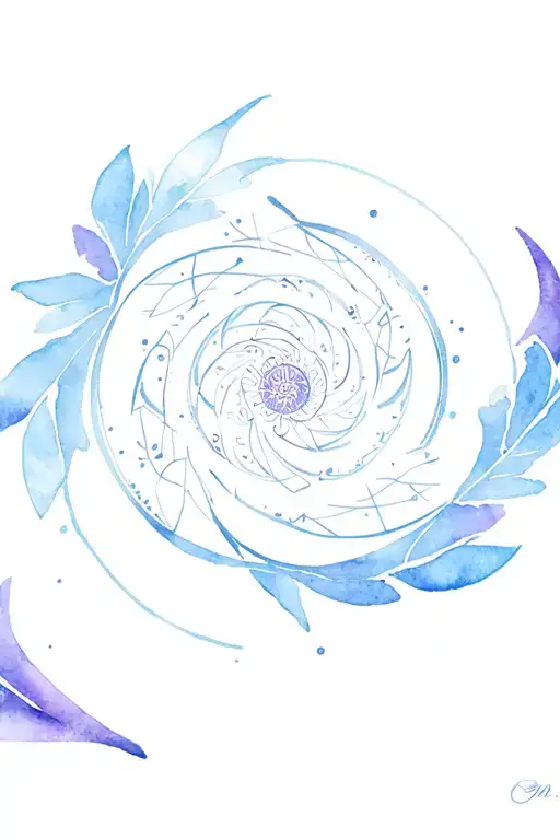 spiral mandala with sacred geometry and psychedelic details tattoo design idea