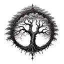 gothic tree of life rizing from the soil  tattoo design idea