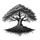 gothic tree of life rizing from the soil  tattoo design idea