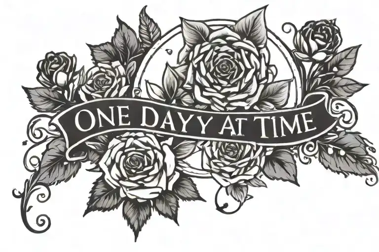 One day at a time tattoo design idea
