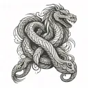 horse, feather, paw, snake coiled snake wrapped tattoo design idea