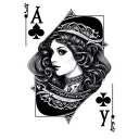 qos queen of spades tattoo design idea
