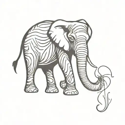 Elephant With Trunk Up tattoo design idea