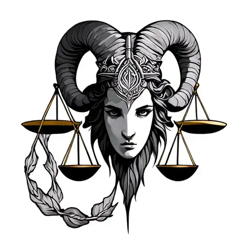 Libra Aries tattoo design idea