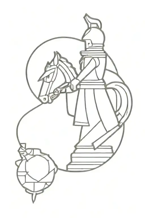 Knight chess piece tattoo design idea