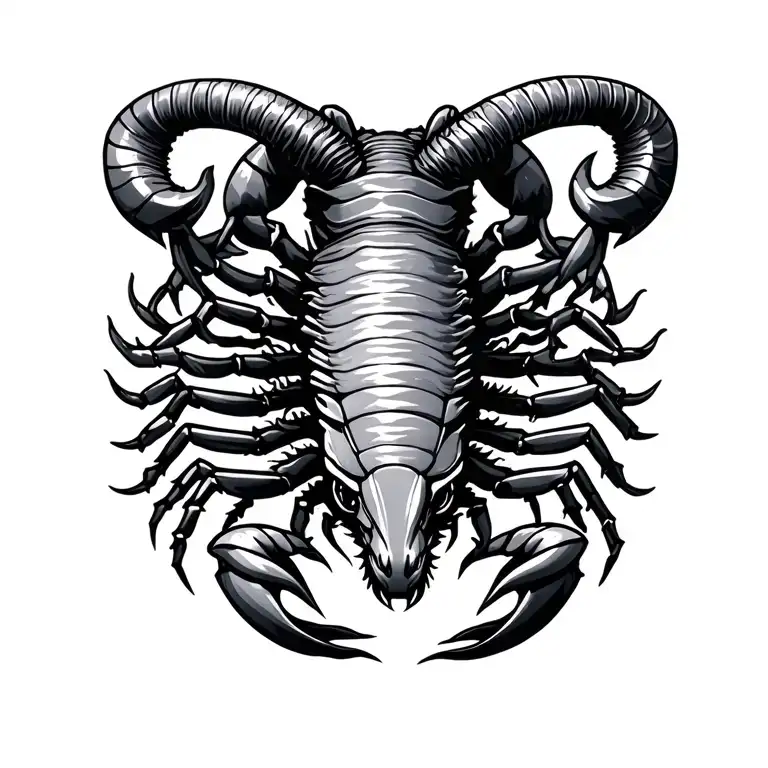 scorpion Capricorn zodiac sign tattoo design idea