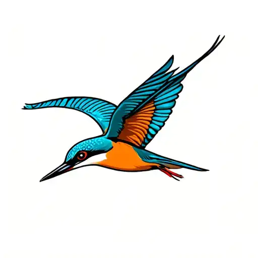 kingfisher flying tattoo design idea