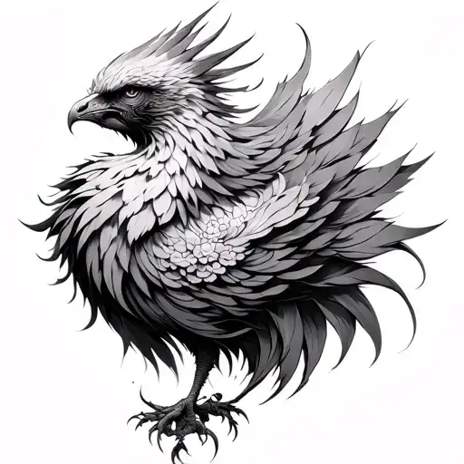 Feminine Phoenix tattoo design idea