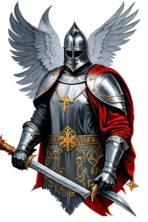 Templar knight tattoo design idea